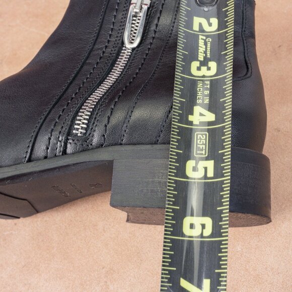 Aquatalia Women Nadie Black Leather Ankle Zip Dressy Office Boots size 7.5 - Picture 6 of 8